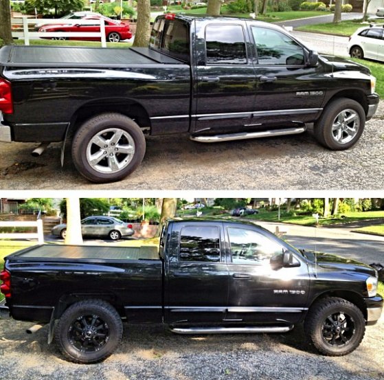 Transformation.

20x9 Ballistic Morax 
35x12.5 Mickey Thompson Baja ATZ
